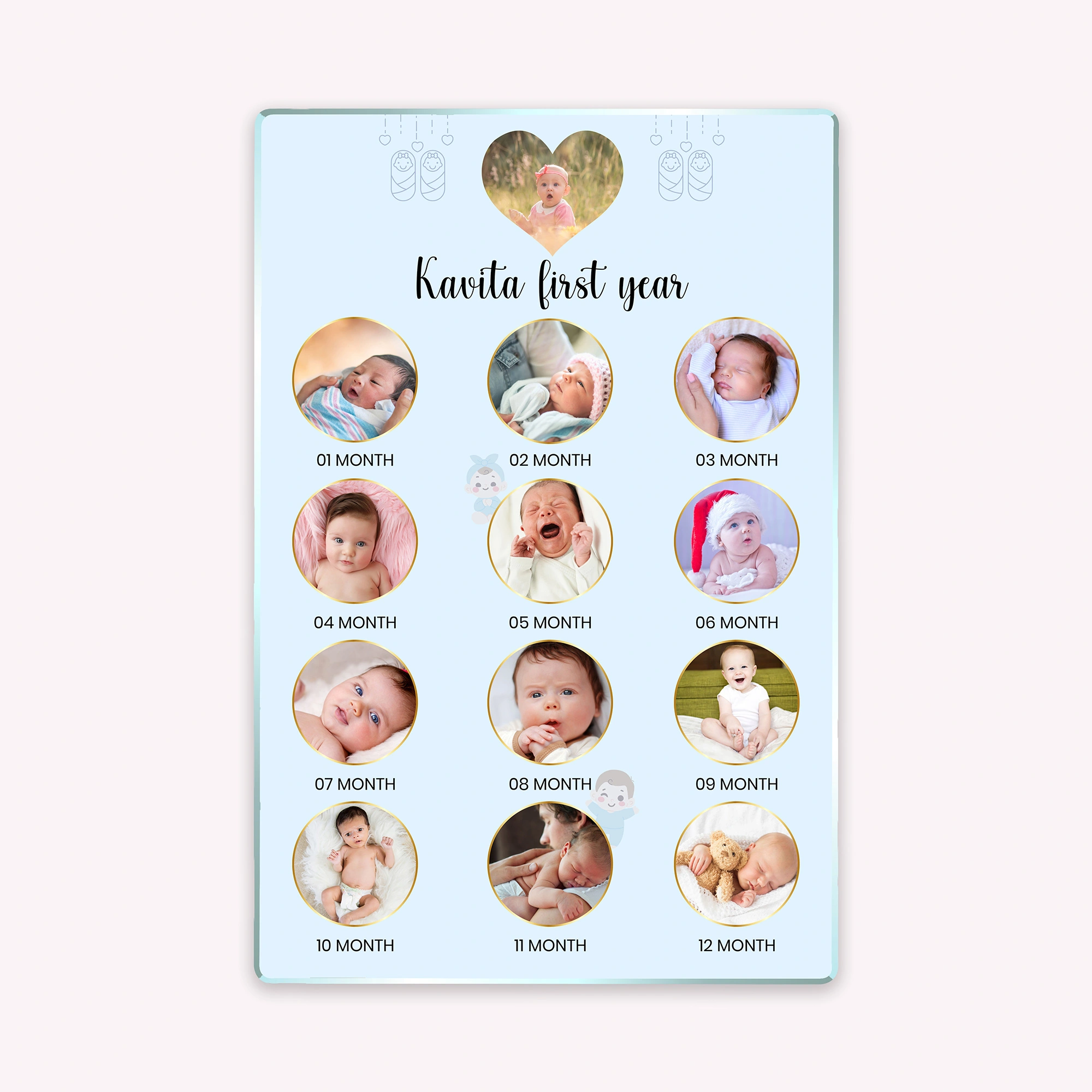 12 Months Baby Birth Photo Frame