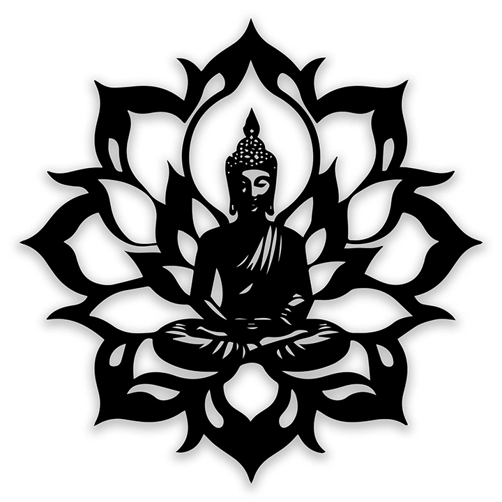 Buddha in Lotus Mandala Wall Hanging