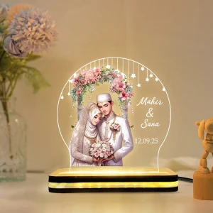 Islamic Couple Name & Date LED Gifting for Birthday, Anniversary