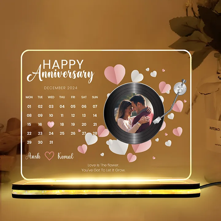 Anniversary Calender Photo | Personalized LED Table Lamp