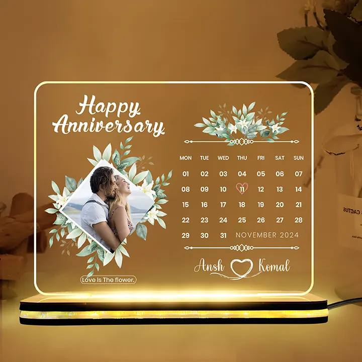Anniversary Calender LED Lamp Gift for Couple Special