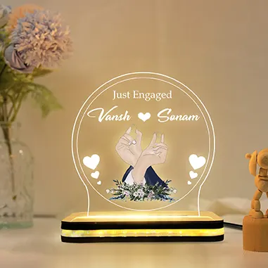 Personalized Engagement Couple Name LED Lamp