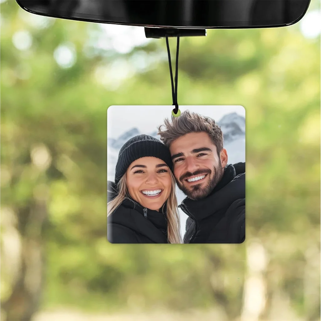 Personalized Photo Printed Car Rear Mirror Hanging Plaque