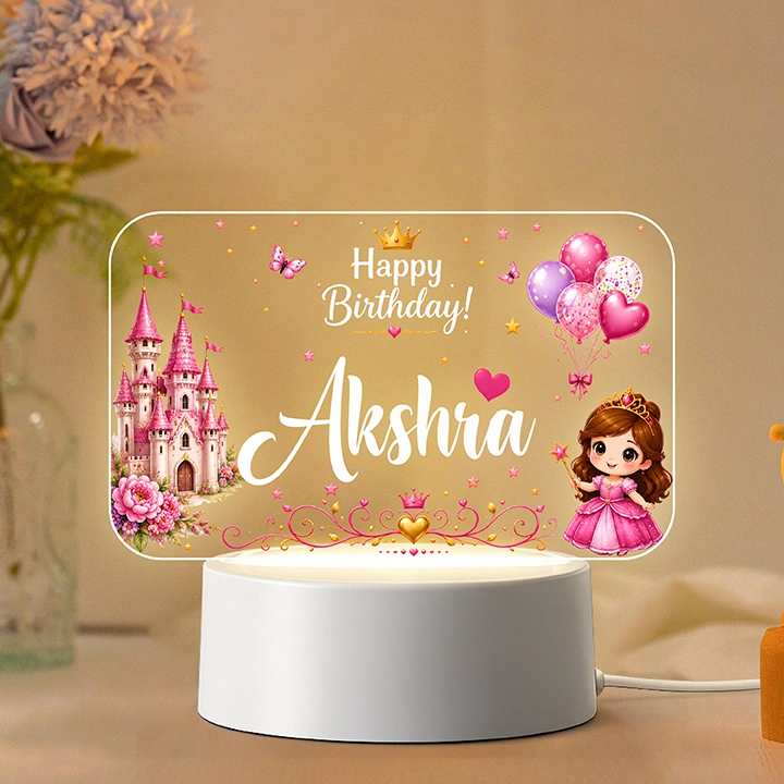 Happy Birthday Custom Name LED Acrylic Lamp for  Birthday Gifts