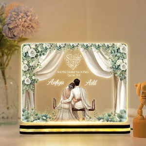 Personalized Islamic Acrylic Lamp with Custom Names