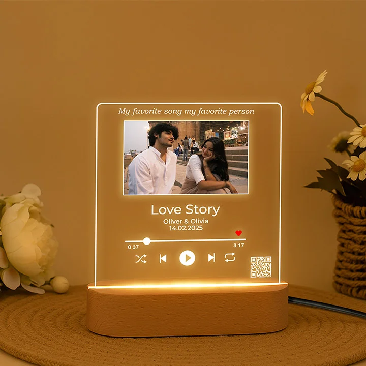 Customized Spotify Song Photo Lamp for Couples