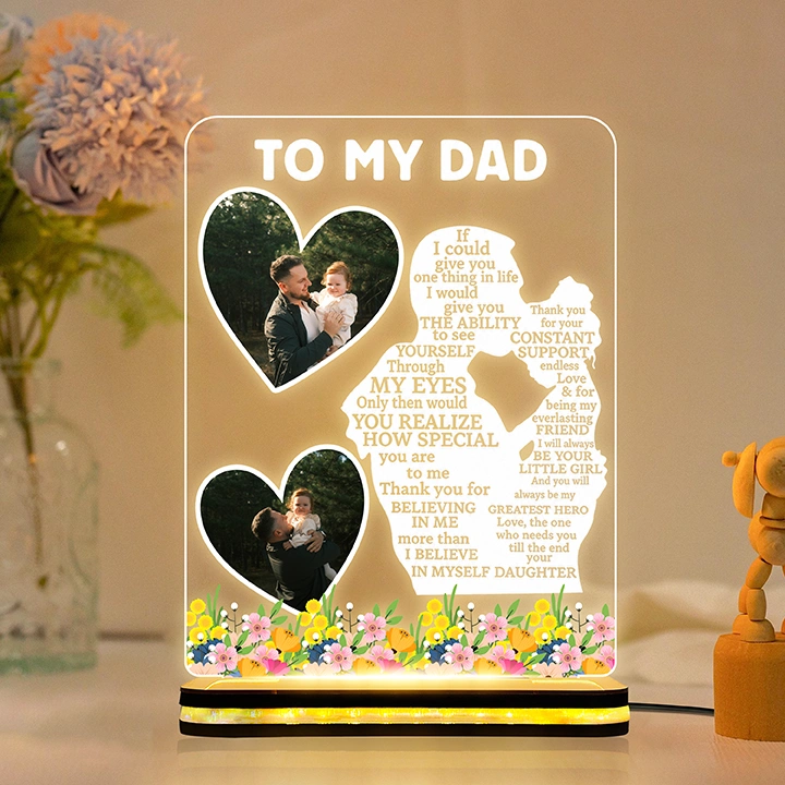 Custom Family Picture LED Lamp for Father