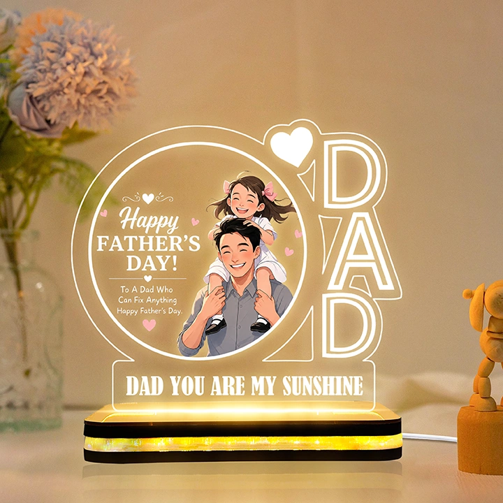 Acrylic Father’s Day Table Lamp Gift for Papa