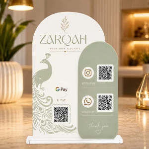 Personalized Acrylic QR Code Display Stand