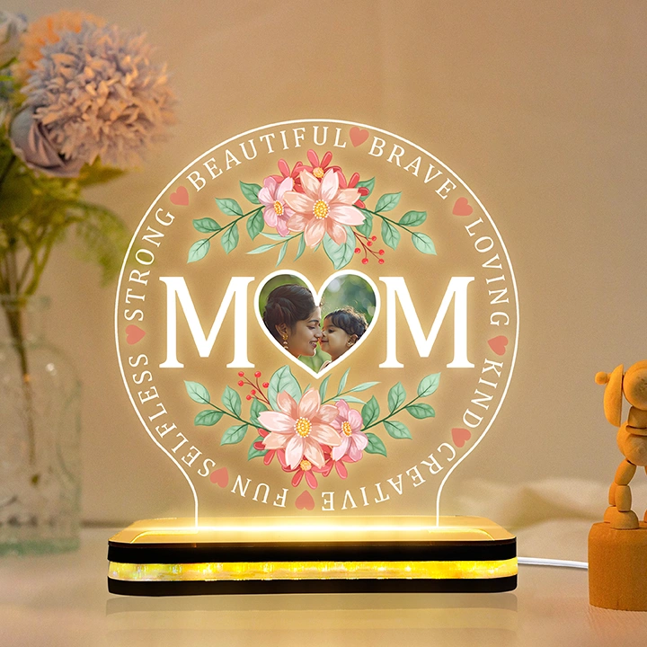 Mothers Day Gift for mom | Personalized Photo Mothers Day Gift Lamps