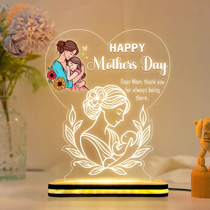 Mother’s Day Thank You Mom Acrylic LED Lamp