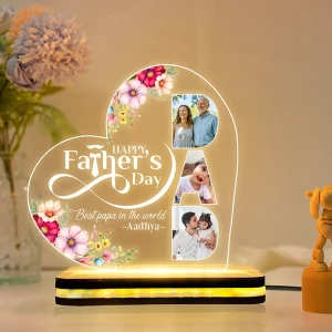 Father’s Day Gift for Dad, Custom Acrylic Table Light for Daddy Papa