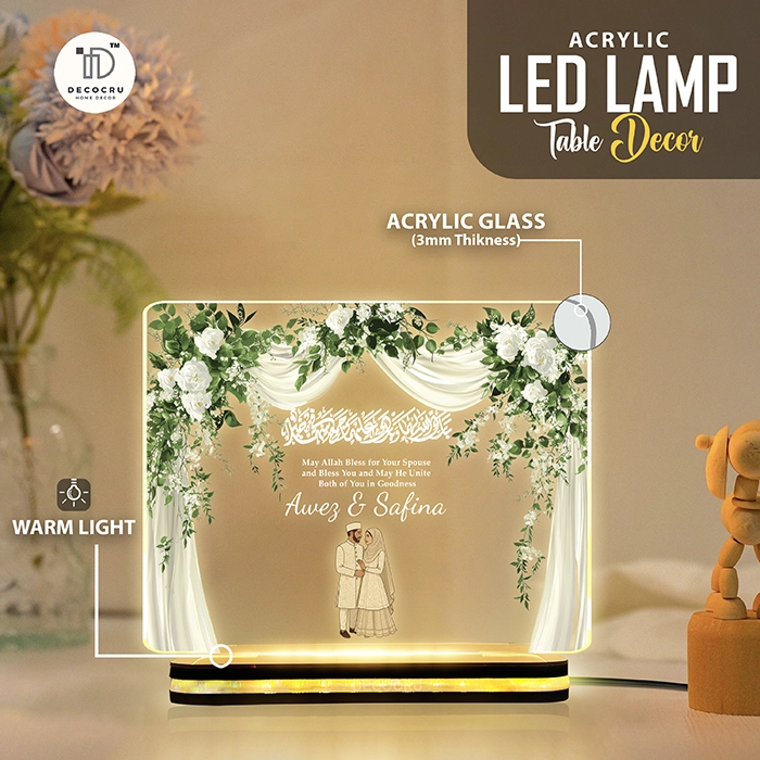 Customized Nikah LED Table Lamp for Muslim Couple - Image 3