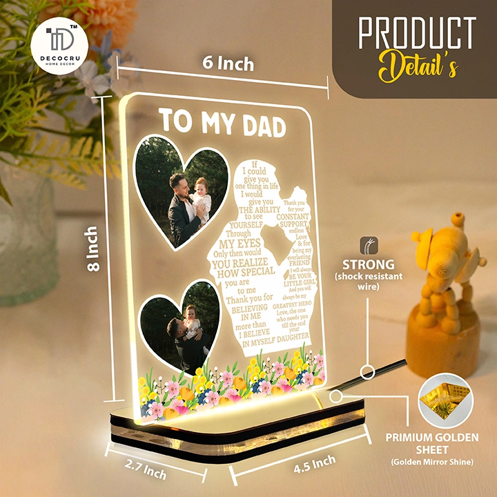 Custom Family Picture LED Lamp for Father - Image 3