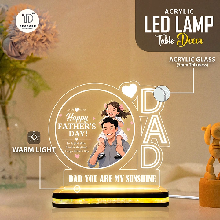 Acrylic Father’s Day Table Lamp Gift for Papa - Image 3