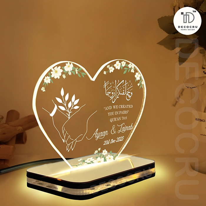 Customized Islamic Acrylic LED Lamp for Wedding, Anniversary Gift - Image 3