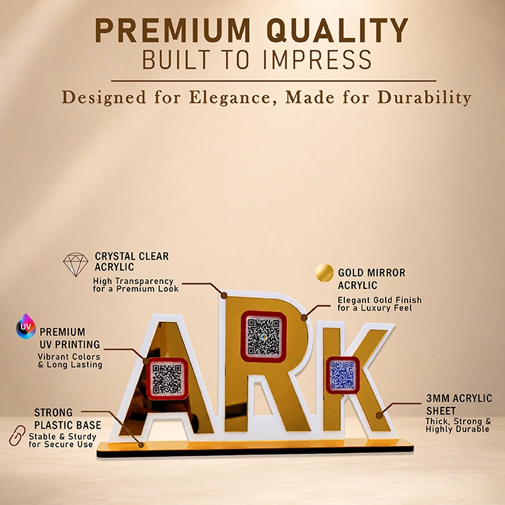 Personalized Acrylic QR Code Name Stand - Image 3