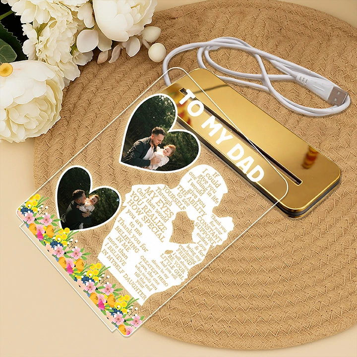 Custom Family Picture LED Lamp for Father - Image 5